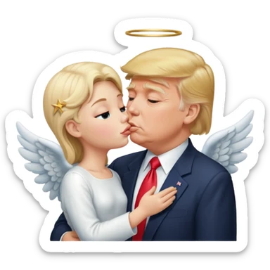 Donald Trump kissing Hitler but hitler is an angel sticker