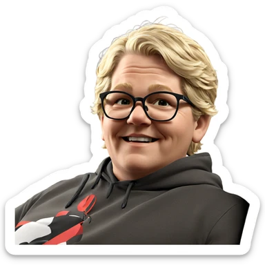 blonde boy with glasses meme sticker