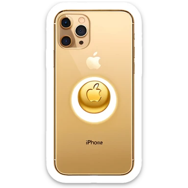 Gold iPhone 16 Pro Max, replace apple logo with fullgold eye logo backview sticker