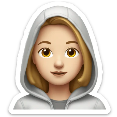 White girl in hoodie with light brown hair sticker