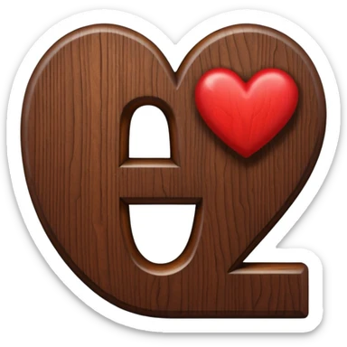 Dark brown Letter with a red heart sticker