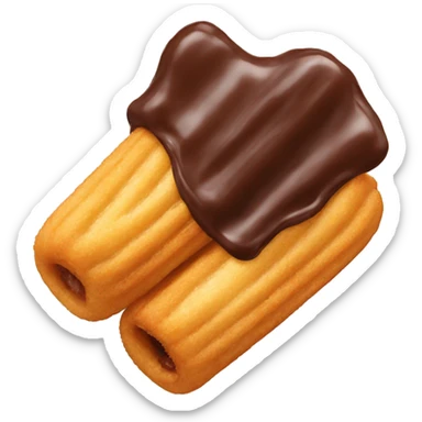 Churro with chocolate dipped tip sticker