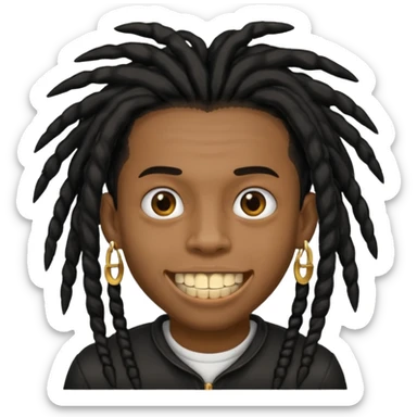 Garoto negro com black nudred com dente de ouro sticker