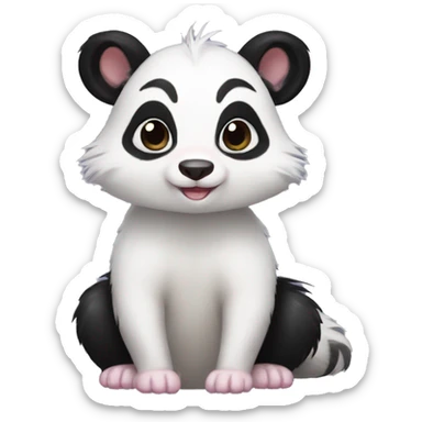 Cute skunk-panda-ferret-hybrid full body sticker
