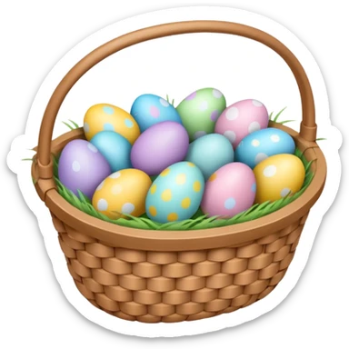 basket full of easter eggs sticker