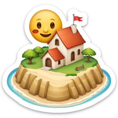 Mach mir einen einfachen Emoji von der Insel Sylt, wie wenn man sie von oben sehen würde auf einer Landkarte  sticker