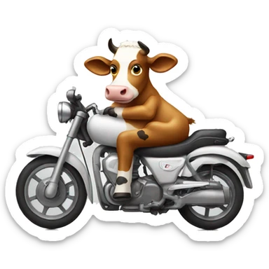 a cow on a motorbike sticker