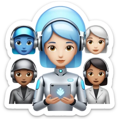 Personalized AI assistants manage daily urban life.  sticker