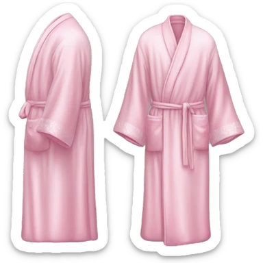 Light pink silk slippers and robe sticker