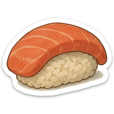 nigiri sushi, ghibli style sticker
