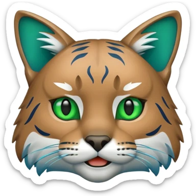 Georgia College and State University Bobcat green and blue mascot emoji copy and paste sticker