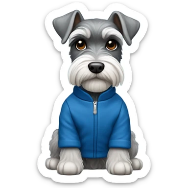miniature schnauzer with blue jacket sticker