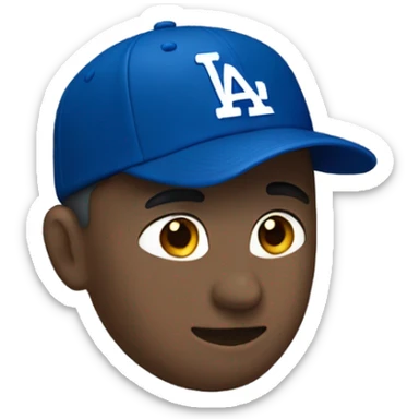 White gut with Dodger hat on sticker