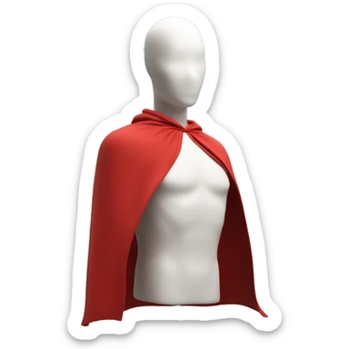 faceless mannequin flying red cape without hood sticker