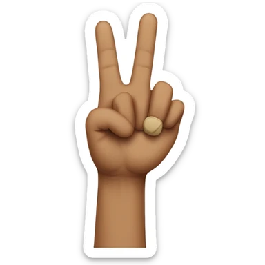 hand peace sign with thumb sticking out sticker
