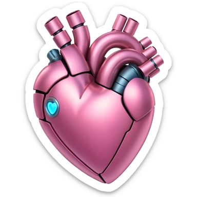 pink robotic heart sticker