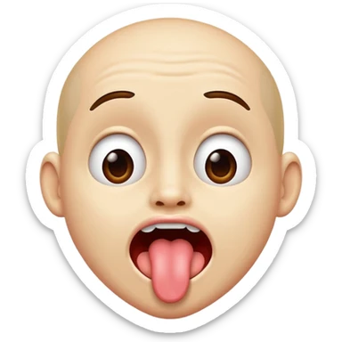 person sticking out tongue and shaking it  sticker