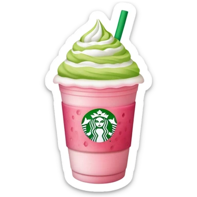 starbucks matcha with strawberry cold foam sticker