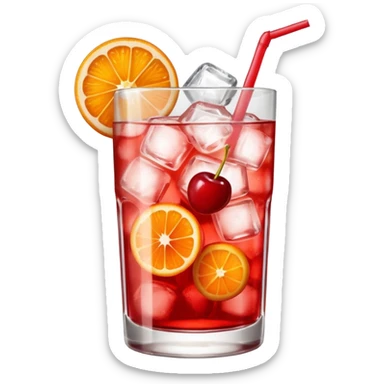 Shirley temple soda in a glass with ice sticker