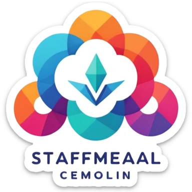 Staff team logo with name no faces sticker