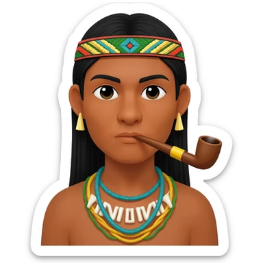 hombre-jaguar shipibo fumando pipa chamanica sticker