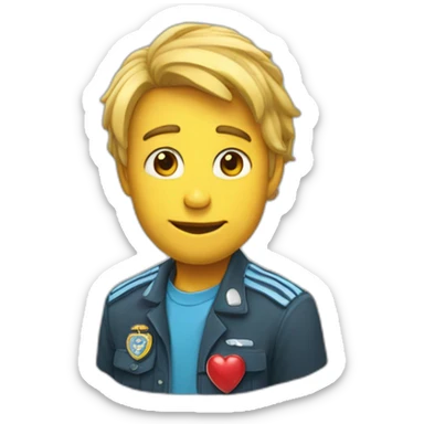 Un mec qui fait un coeur  sticker