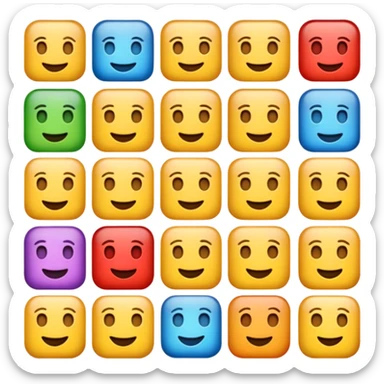 uzun bir emoji olsun böyle 8 tane emoji yan yana olsun kare kare sticker