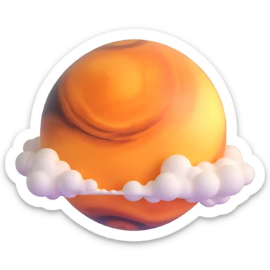 Planet Venus, circular, no rings, with swirling clouds sticker