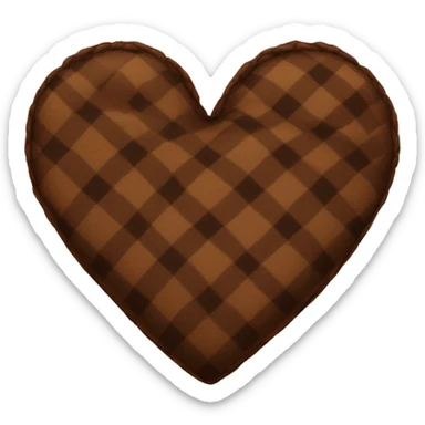 Brown flannel heart  sticker