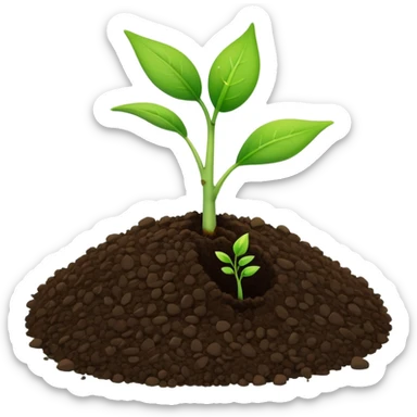 A small green seedling with two tiny leaves just sprouting from soil, with a subtle 1% symbol nearby, symbolizing incremental growth and the 1% improvement principle sticker
