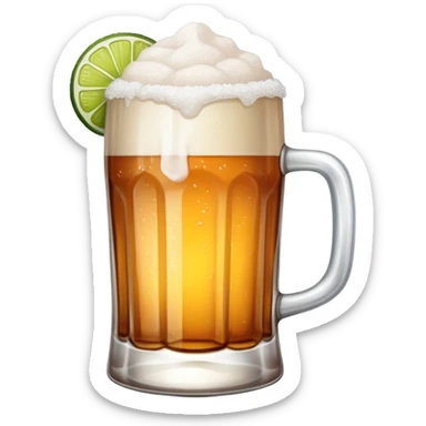 Mexican cerveza with salt rim sticker