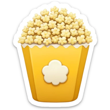 Simplest possible popcorn icon with basic shapes only sticker