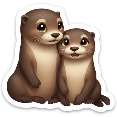 Otter couples sticker