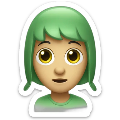 big eyes green mosquito sticker