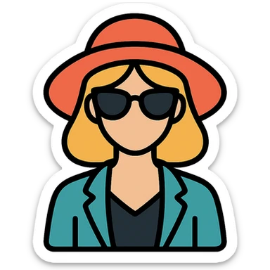 icon of a fashionable girl, stylized, modern icon style sticker