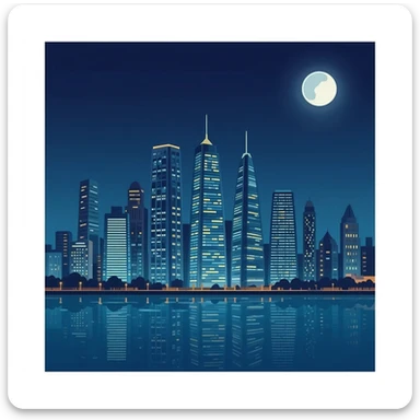 city skyline sticker