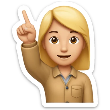 Please create a 3D emoji that shows the number 1 using fingers.Index finger pointing up I’d like it to resemble the iPhone emoji style!" sticker