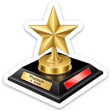 A platinum music award plaque sticker