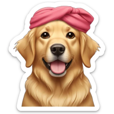 golden retriever dog wearing a turban sticker