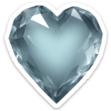 grey crystal heart sticker
