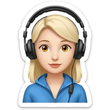 woman with on-ear headphones sticker