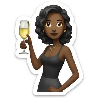 Girls having fun in a bar White drinking wine sticker