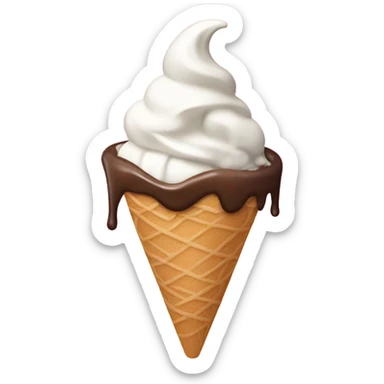 Ice cream sundae with a cancel sign sticker