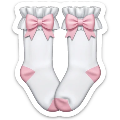 White Socks With Light Pink Bows sticker