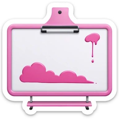 White board that has been drawn over with a pink color sticker