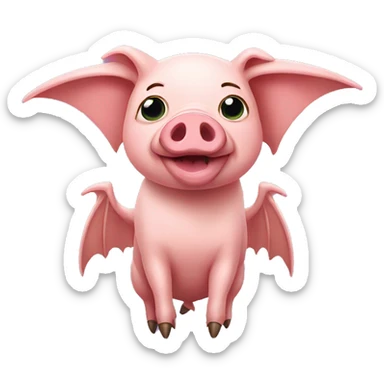 pig with pterodactyl wings sticker
