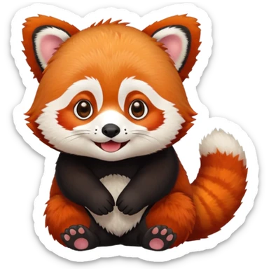 Red Panda 2d bye bye cute anime style sticker