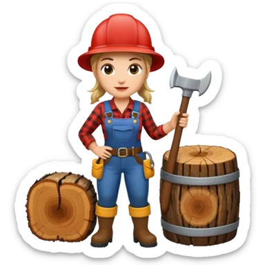 lumberjack woman sticker