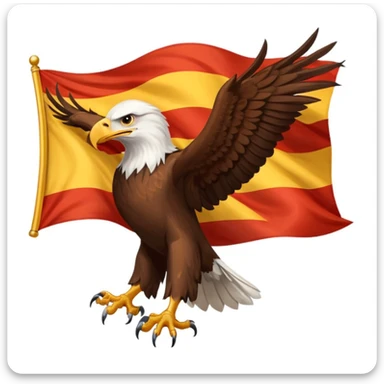 An eagle in the center of the Spanish flag  sticker