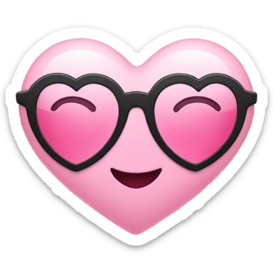 Pink heart with glasses sticker
